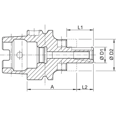Produktbild von FORTIS - Kombi-Aufsteckdorn DIN 69893A HSK-A100 16x100