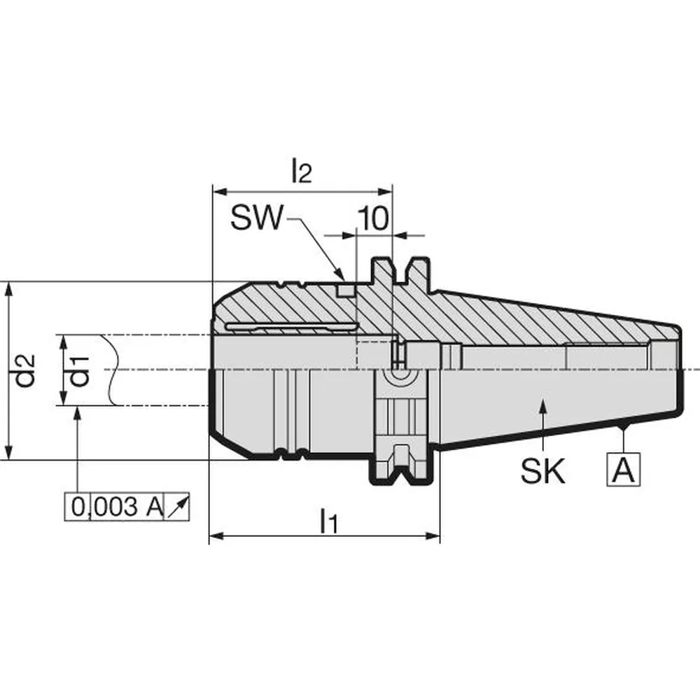 GÜHRING Hydro-Dehnspannfutter DIN 69871ADB SK40 20x64,5mm schwer Produktbild img2 L