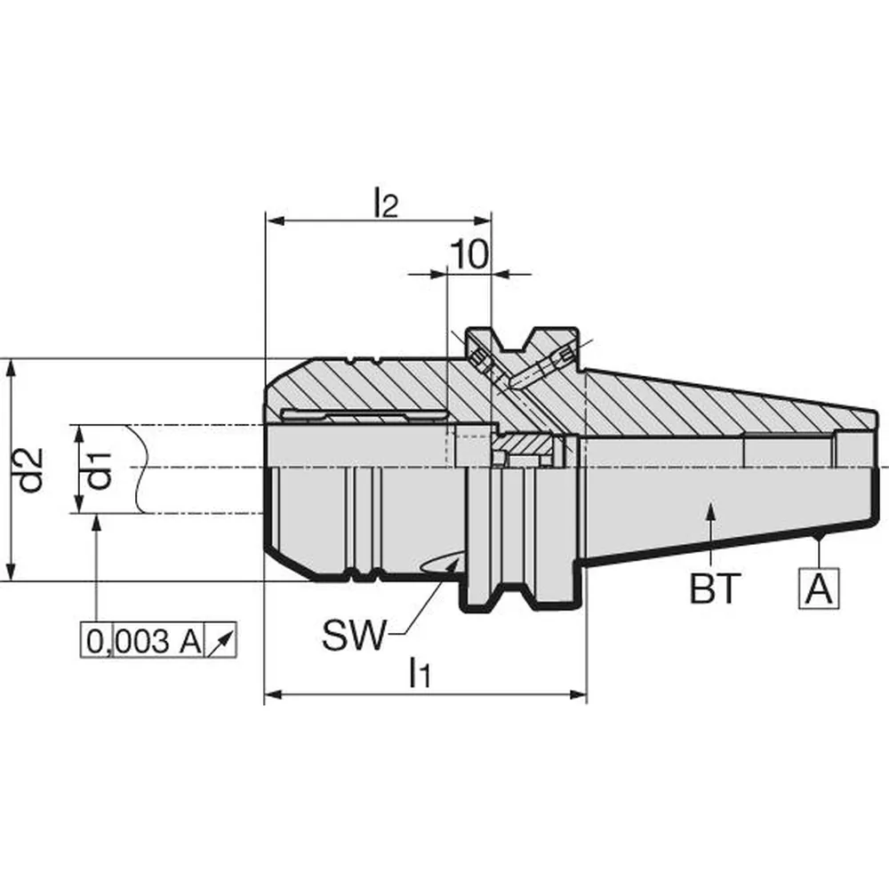 GÜHRING Hydrodehn-Spannfutter JIS6339 ADB BT40 20x72,5mm schwer Produktbild img2 L
