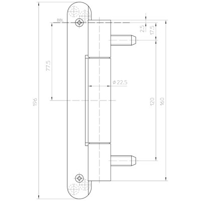 Produktbild von SIMONSWERK - Objektband VARIANT VN 3737/160 Compact,Ø22,5,edelstahl matt