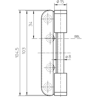 Produktbild von SIMONSWERK - Flügelteil VARIANT V 0037 WF FD,3-tlg.Band, vernickelt