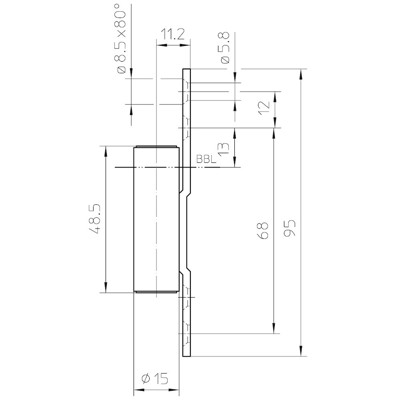 Produktbild von SIMONSWERK - Rahmenteil VARIANT V 8000 WF ASR,DL-R, vernickelt