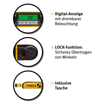 Produktbild von STABILA® - Elektronik-Winkelmesser Tech 700 DA, 45cm