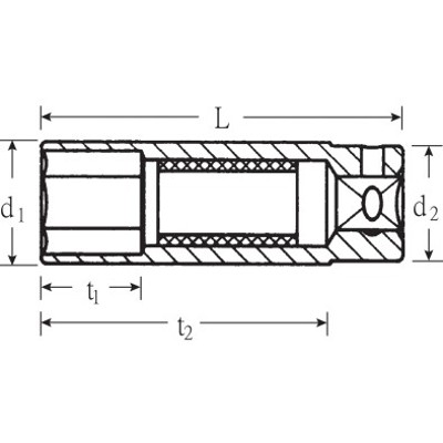Produktbild von STAHLWILLE® - 3/8" (10mm) Zündkerzen-Steckschlüsseleinsatz SW.18-11/16" L.65mm