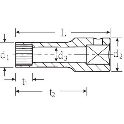 Produktbild von STAHLWILLE® - 1/2" (12,5mm) Steckschlüsseleinsatz Spline SW.7/16" L.50mm