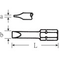 Produktbild von STAHLWILLE® - Bit-Schraubendrehereinsatz 0,6 x 3,5mm Außen-6kant E 6,3mm L.50mm