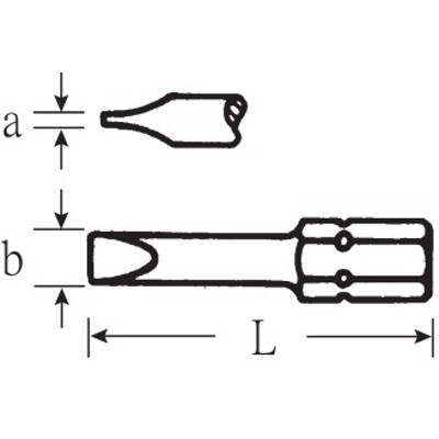 Produktbild von STAHLWILLE® - Bit-Schraubendrehereinsatz 0,6 x 3,5mm Außen-6kant E 6,3mm L.50mm