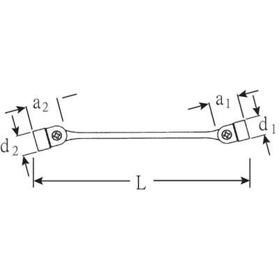 Produktbild von STAHLWILLE® - Doppel-Gelenkschlüssel FLEXI SW.12 x 13mm L.228mm