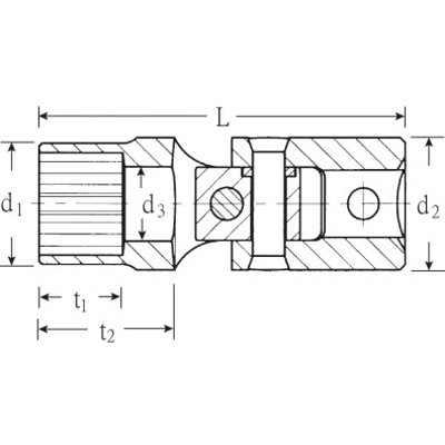 Produktbild von STAHLWILLE® - 1/4" (6,3mm) Gelenk-Steckschlüsseleinsatz Spline Größe 10 SW 5/16