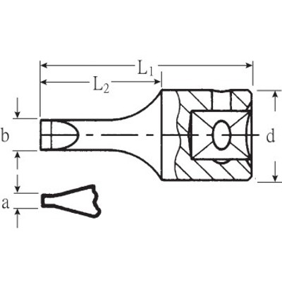 Produktbild von STAHLWILLE® - 1/4" (6,3mm) Schraubendrehereinsatz 0,8x4mm L.28mm