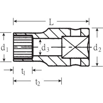 Produktbild von STAHLWILLE® - 3/8" (10mm) Steckschlüsseleinsatz Spline SW.7/16" L.28mm