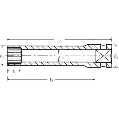 Produktbild von STAHLWILLE® - 3/8" (10mm) Steckschlüsseleinsatz Spline SW.7/16" L.54mm