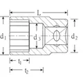Produktbild von STAHLWILLE® - 1/2" (12,5mm) Steckschlüsseleinsatz SW.1 1/8" L.45mm