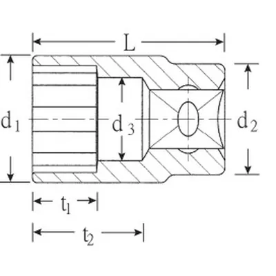 Produktbild von STAHLWILLE® - 1/2" (12,5mm) Steckschlüsseleinsatz SW.1 1/8" L.45mm