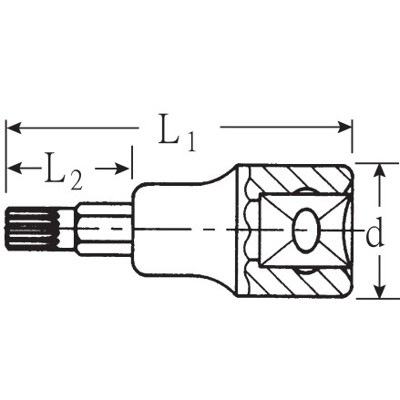 Produktbild von STAHLWILLE® - 1/2" (12,5mm) Schraubendrehereinsatz Größe M14 L.60mm