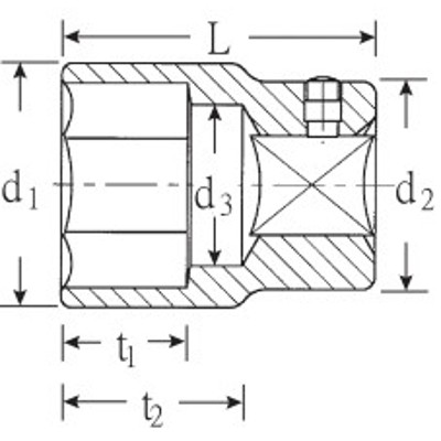 Produktbild von STAHLWILLE® - 3/4" (20mm) Steckschlüsseleinsatz SW.34mm L.60mm