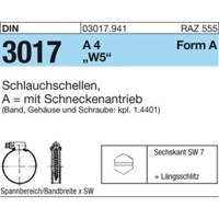 Produktbild von null - Rohrschelle Schlauchschelle DIN 3017 W5 Edelstahl A4 ø12-20 x 9mm