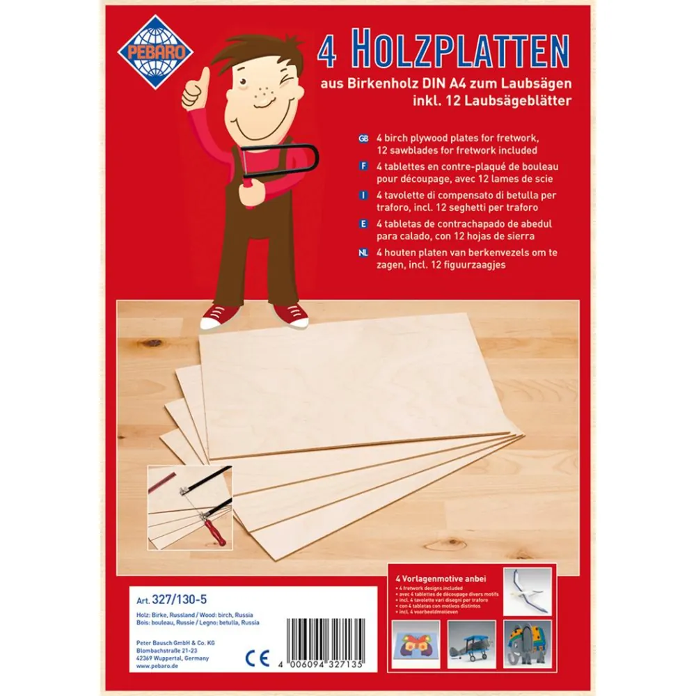 PEBARO Birkenplatten inkl. Laubsägeblatt Produktbild img1 L