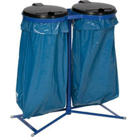 VAR® Abfallsammler 2x120l, verzinkt, 4 Standfüße, Deckel Produktbild