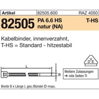 Produktbild von HellermannTyton - Kabelbinder ART 82505 PA 6.6 7,5 x 390/ 108, natur, T120R-HS 