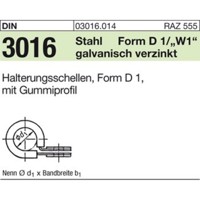 Produktbild von null - Rohrschelle DIN 3016 Stahl W1 verzinkt mit Gummiprofil ø26 x 15mm