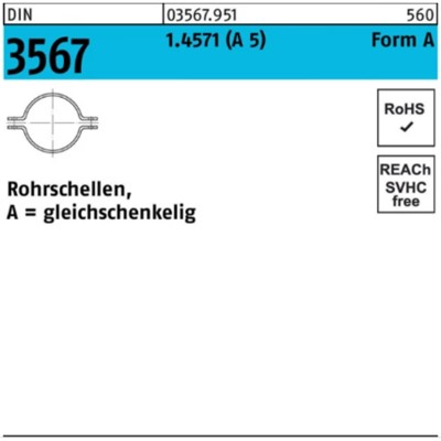 Produktbild von null - Rohrschellen-Hälften DIN 3567 Edelstahl A4 1.4571 ø43mm NW 32