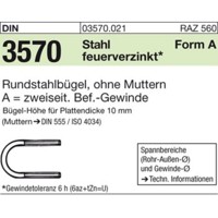 Produktbild von null - Rohrschelle DIN 3570 Stahl feuerverzinkt ø46mm NW 32 M10 Gewindetoleranz