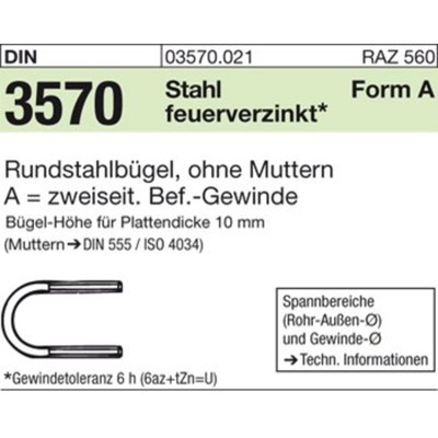 Produktbild von null - Rohrschelle DIN 3570 Stahl feuerverzinkt ø332mm NW 300 M20 Gewindetolera