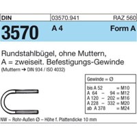 Produktbild von null - Rohrschelle Rundstahlbügel DIN 3570 Edelstahl A4 ø148mm NW 125 M16