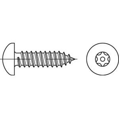 Produktbild von null - Sicherheitsschraube, Linsenkopf DIN 7981 ART 88114, 5,5 x 32 mit Pin-TOR