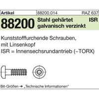 Produktbild von NOBRAND - Schrauben ART 88200 RST mit LIKO & ISR 3,5 x 8 -T10 Stahl geh., gal Z