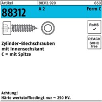 Produktbild von null - Zylinderblechschraube ART 88312 A 2 4,8 x 32 -C, Kopf DIN 912 A 2 S