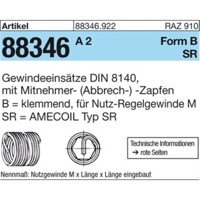 Produktbild von null - Gewindeeinsätze ART 88346 AMECOIL Typ SR BM 20 x 30 A 2 selbsts. A 2 S