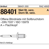 Produktbild von null - ART 88401 Blindniete St. verz. FLAKO A 3,2 x 8 S