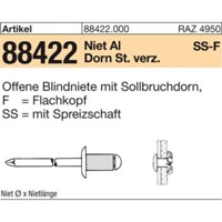 Produktbild von null - Spreiz-Blindniete ART 88422 Alu/St. verzinkt 3,2 x 16 S