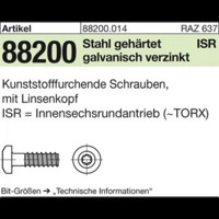 Produktbild von null - Schrauben, ART 88200 mit Linsenkopf, ISR 5 x 20 -T20 Stahl, gal Zn S