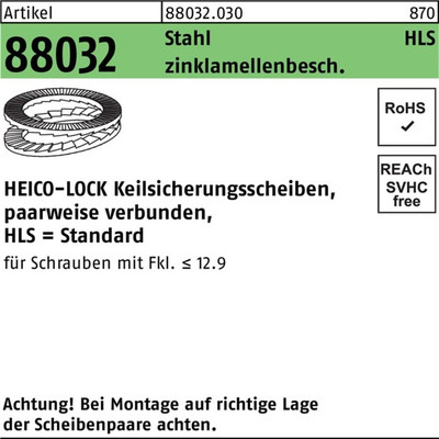 Produktbild von NOBRAND - Keilsicherungsscheiben ART 88032 geklebt flZnnc 25,3 x 48,5 x 4,6 flZ