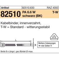 Produktbild von HellermannTyton - Kabelbinder ART 82510 PA 6.6 W 2,5 x 100/ 22, schwarz, T 18R-