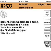 Produktbild von null - Befestigungsbinder ART 82523 mit Edgeclip PA66HS schwarz 4,6 x 200 S-A S