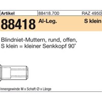 Produktbild von null - Blindniet-Muttern ART 88481 Alu-Leg. Senkkopf klein M5 / 0,5 - 3,0 S