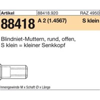 Produktbild von null - Blindniet-Muttern A2 Senkkopf klein M 5 / 0,25 - 3,0 S