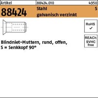 Produktbild von null - Blindnietmuttern ART 88424 Stahl gal Zn Seko M 4 / 1,5 - 3,5 S