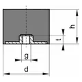 Produktbild von elko - Gummi-Metall-Puffer Ausführung E M10, E40 x 30mm