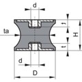 Produktbild von elko - Gummi-Puffer, tailliert, Typ C, M10, 60 x 60mm