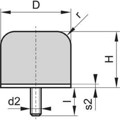 Produktbild von elko - Kran-Gummi-Metall-Puffer GP-1G, M12, ø100 x 84mm