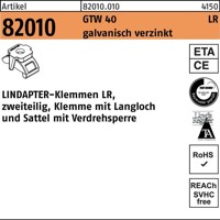 Produktbild von null - LINDAPTER-Klemme ART 82010 GT LR M 16 feuerverzinkt, 2 Teile S