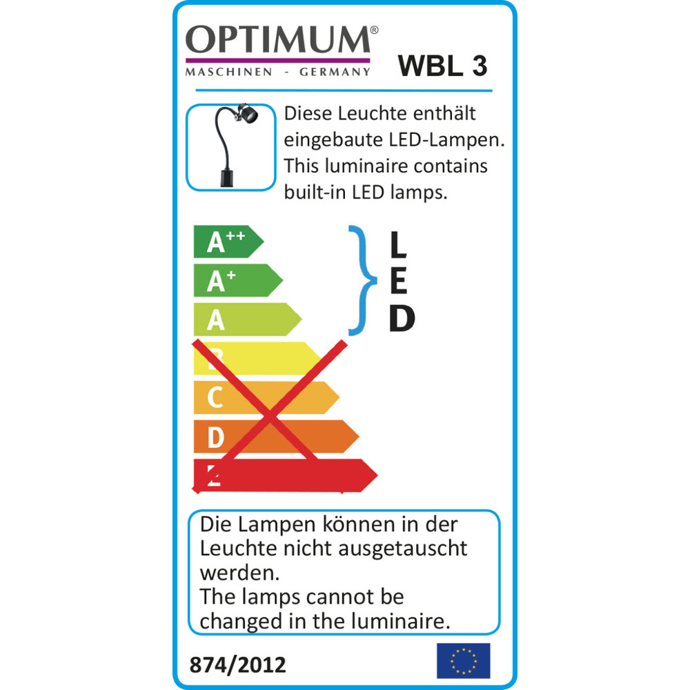 OPTIMUM WBL3 - LED Werkbankleuchte AC230V Produktbild img2 L