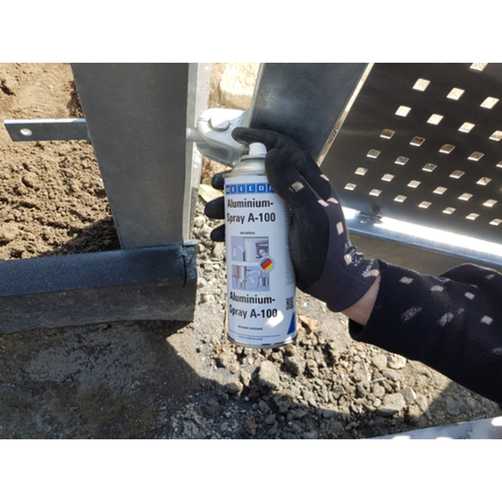 WEICON Aluminium-Spray A-100 abriebfest | abriebfester Schutz gegen Rost und Korrosion | 400 ml Produktbild img3 L