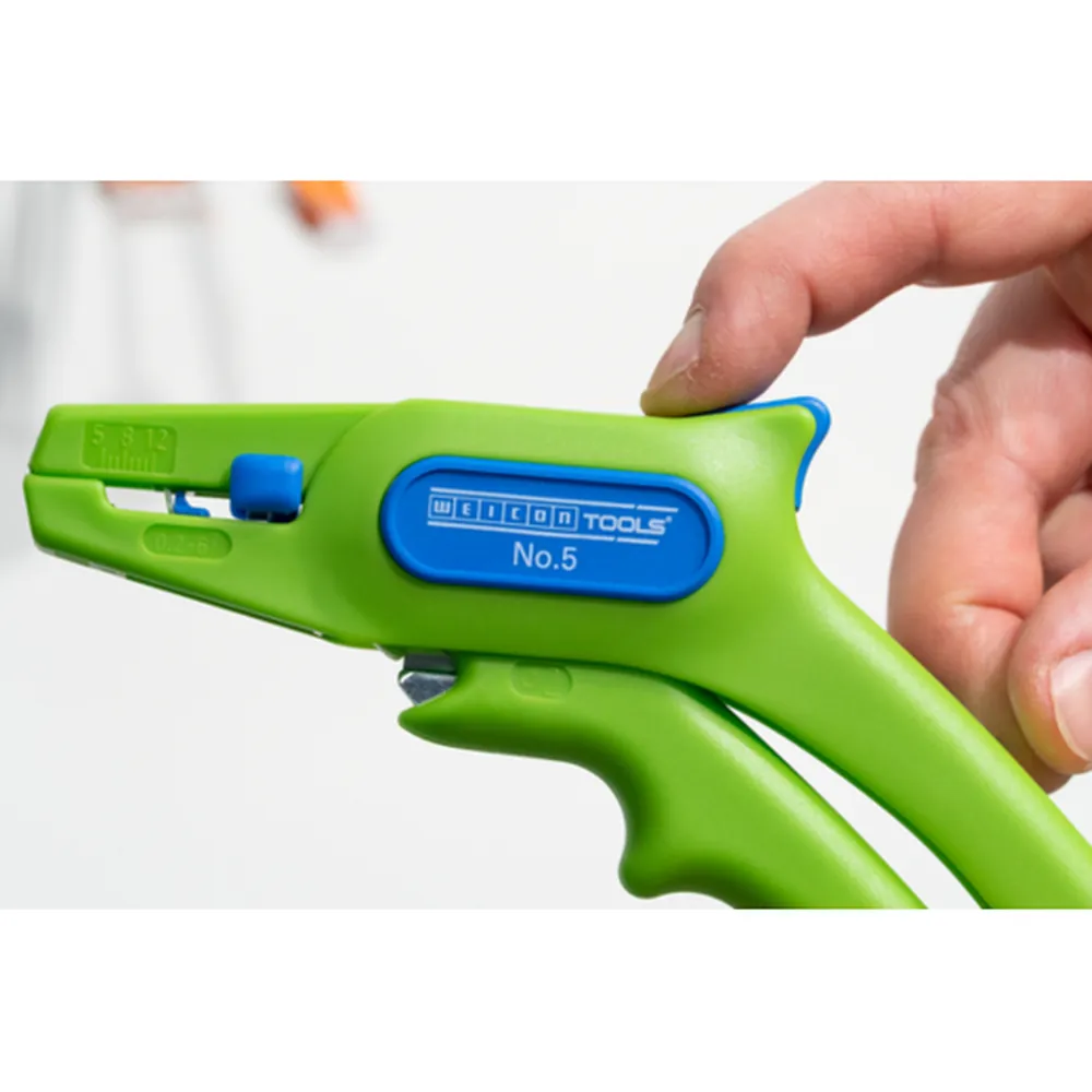 WEICON Abisolierzange No. 5 Green Line | für alle gängigen flexiblen und massiven Leiter, Arbeitsbereich 0,2 – 6,0 mm² | 1 Stück Produktbild img12 L