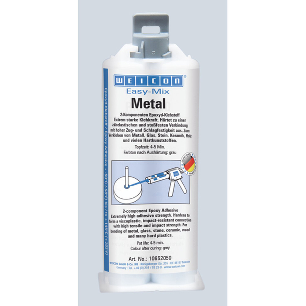 WEICON Easy-Mix Metal | Epoxid-Klebstoff zum Kleben von Metallteilen | 50 ml | graugrün Produktbild img1 L